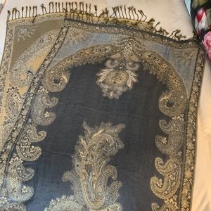 🇮🇹 Italian Pashmina - light blue and gold yarns